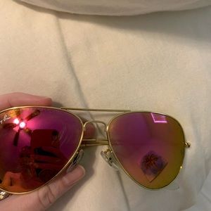 Like new pink and gold ray bans